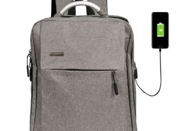 15.6-Inch Laptop Travel Backpack Featuring USB Charging Port and Water Bottle Holder (Dimensions: W 11.8 x D 5.5 x H 17.7 Inches)