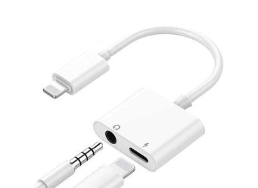 2-in-1 iPhone Adapter for Headphones and Charging: 8-Pin to 3.5mm