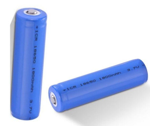 2-Pack 18650 Rechargeable Battery for Fan – 3.7V 1800mAh – Blue