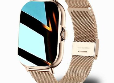 2.09-Inch Smartwatch with Full Touch Screen – Business Style Gold Steel Band