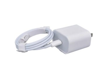 20W Two-Pin Fast Charger with Type C Cable for iPhones – White