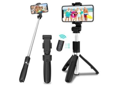 3-in-1 Bluetooth Mini Tripod with Selfie Stick and Phone Stand Holder