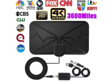 3600Miles Indoor Digital TV Antenna with Signal Amplifier for 4K UHD