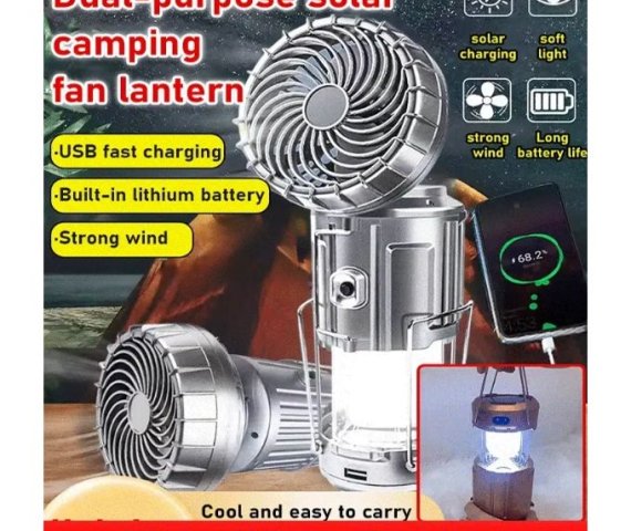 6-in-1 Compact Outdoor LED Camping Lantern with Fan