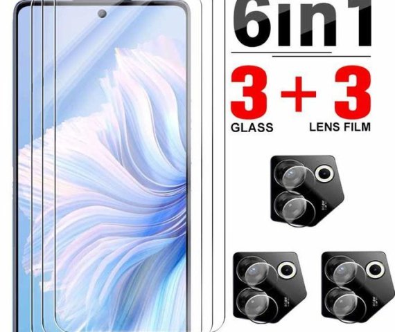 6-in-1 Tempered Glass Screen Protectors for Tecno Camon 20 Pro 5G