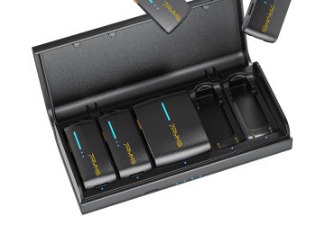 7RYMS iRAY DW40 Wireless Lavalier Microphone System featuring 4 Transmitters and 1 Receiver, Noise Cancellation, 48kHz/24bit Audio Quality, 656′ (200M) Range, Lav Mic for DSLR…