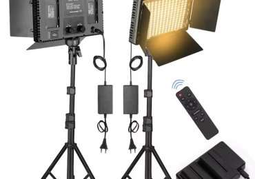 U800+ LED Video Light Photo Studio Lamp Bi-Color 2500K-8500k Dimmable with Tripod Stand Remote for Video Recording Para