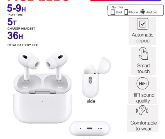 Ace Elec Pro2 Wireless Bluetooth Headset with Fingerprint Touch for AirPods