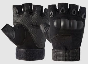 Adjustable Fingerless Gloves with Hard Knuckles and Anti-Slip Design