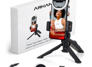 ARHANORY 4-Piece Black Tripod Stand Ring Light