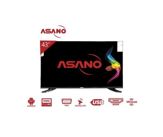 Asano 43DF3 Ultra HD Smart Android Television – Frameless Design – USB-DMI – Black