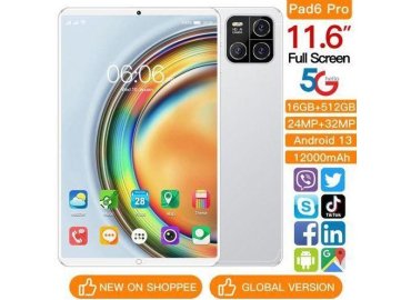 Best-Selling Pad6pro Android 12 Tablet PC – 512GB, 11.6-Inch Large Screen with Eye Protection