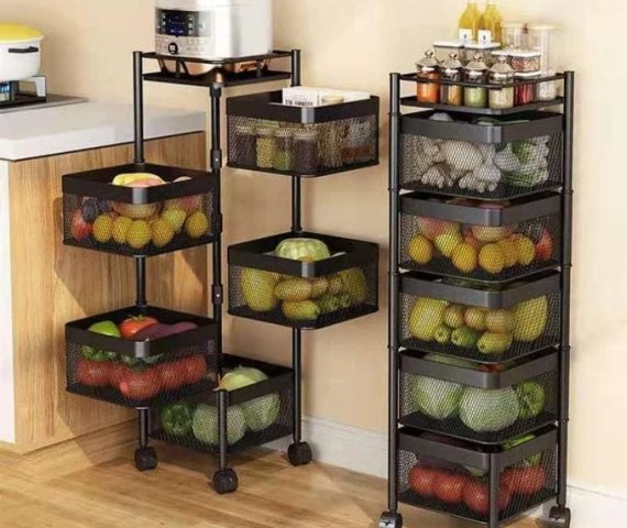 Black 5-Tier Rotating Multi-Use Storage Rack/Organizer