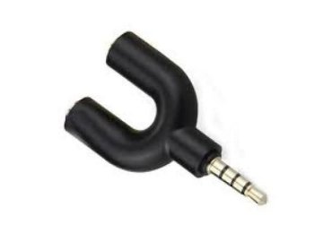 Black Audio Splitter for Microphone and Headphones