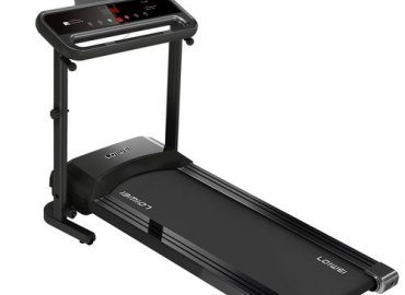 Black Foldable Electric Treadmill with Built-in Bluetooth and MP3