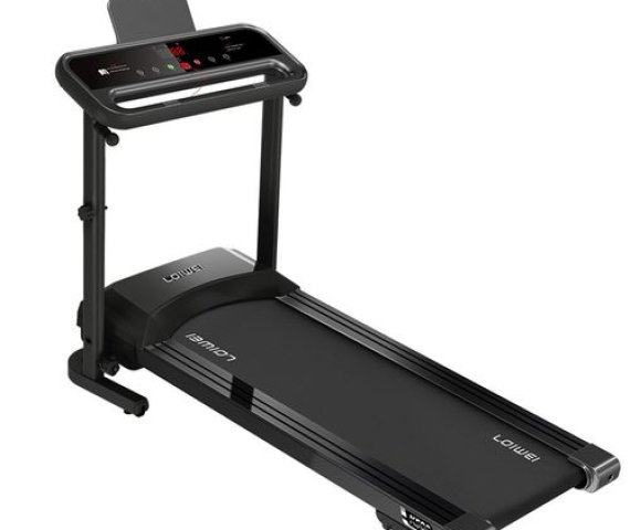 Black Foldable Electric Treadmill with Built-in Bluetooth and MP3