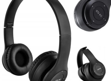 Black P47 Foldable Wireless Bluetooth Headphones