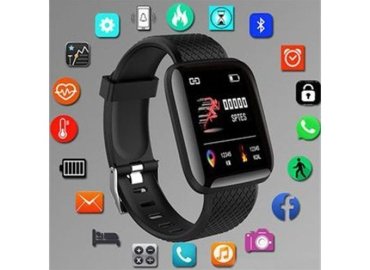 Black Smart Watch with Color Display and Sports Message Alerts