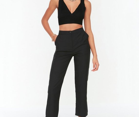 BLACK STRAIGHT LEG PANTS TWOSS22PL0223 – trx1070
