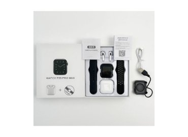 Black T55 Smart Watch with Bluetooth Headset – Two-in-One Device