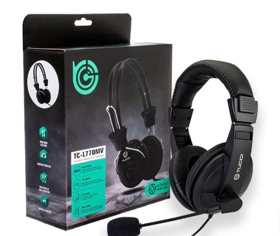 Black Wired Gaming Headphones with Microphone