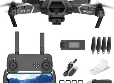 Blackish Folding Drone with Dual Cameras and Infrared Obstacle Avoidance – RC Quadcopter with 1 Battery P5