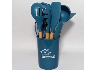 Blue 12-Piece Silicone Cooking Utensil Set