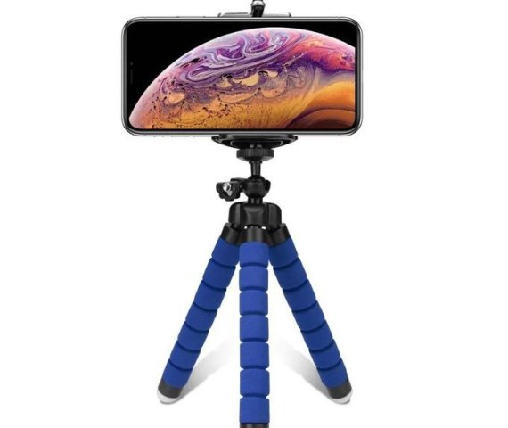 Blue Flexible Sponge Octopus Tripod Phone Stand