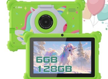 C Idea 7-Inch Android 12 Kids Tablet with Dual Cameras, 128GB Storage, 6GB RAM, 5000mAh Battery – Green