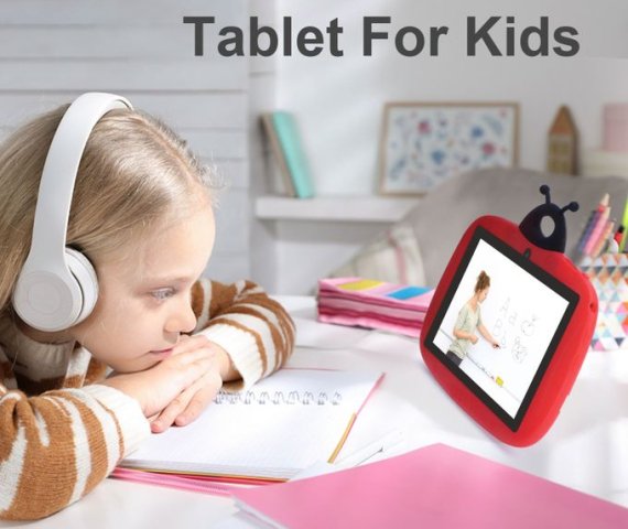 C Idea 7-Inch Kid’s Tablet with 1024×600 Screen, 32GB Storage, 4GB RAM, SIM Slot, 3000mAh Battery for 4 Hours, Red