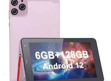 C Idea Tablet with SIM, 6GB RAM, 128GB Storage, Android 12, 600*1024 Resolution, 6000mAh Battery – Pink