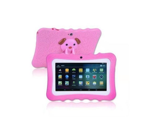 Children’s 7-Inch Android 6.0 Tablet with 1GB RAM, 8GB Storage, WiFi, Dual Cameras, Google Play, and Educational Apps – Pink