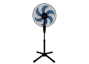 Delron 18-Inch Standing Fan with 6 Blades – Blue and Black