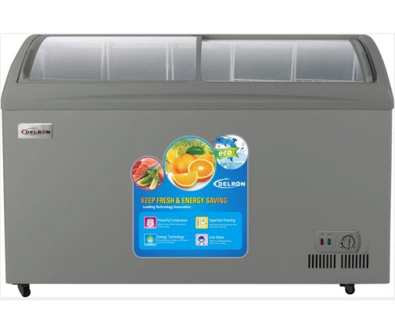 Delron 258-Litre Grey Display/Showcase Chest Freezer