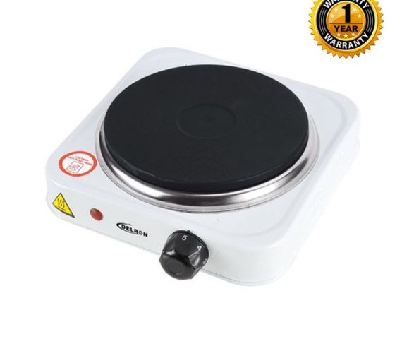 Delron White Single Electric Hot Plate Cooker