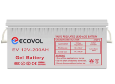 Ecovol 12V/200Ah GEL Lead-Acid Battery (Model: LPSLWEVLA12200)