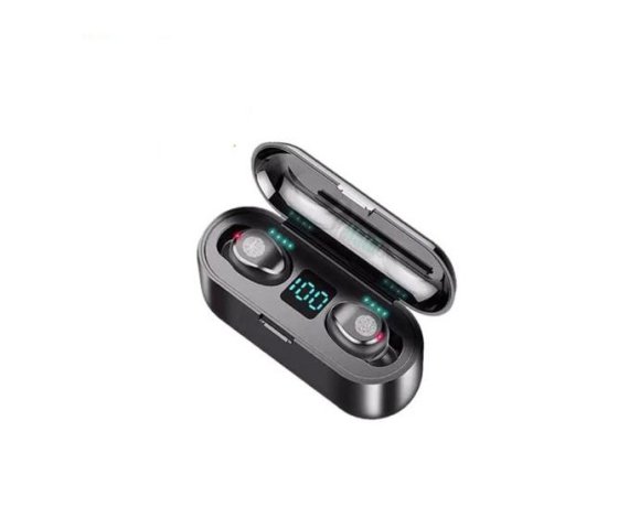 F9 Bluetooth Wireless Earbuds – 2000mAh Battery – Black-ZW