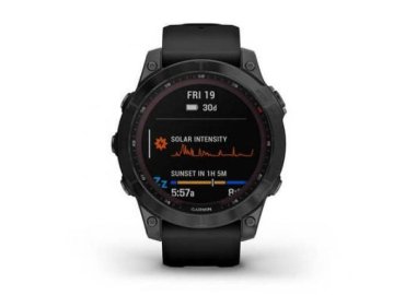 Garmin Fenix 7 Sapphire Power Smartwatch – Black DLC Titanium with Black Strap