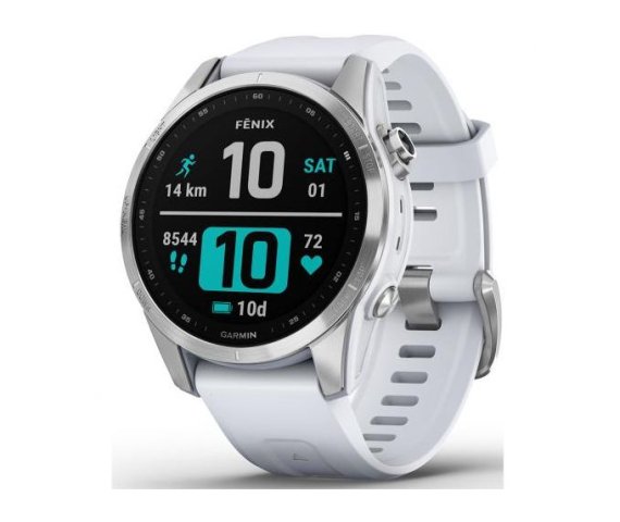 Garmin Fenix 7S Silver Multisport GPS Watch with Whitestone Band