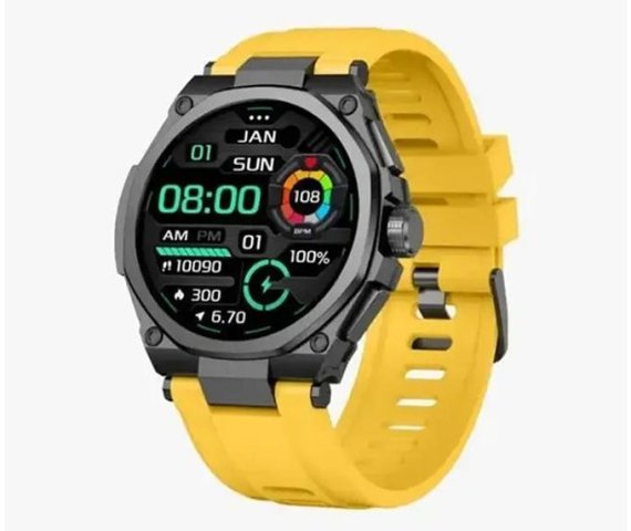 Green Lion Grand Smart Watch in Yellow with Black Case
