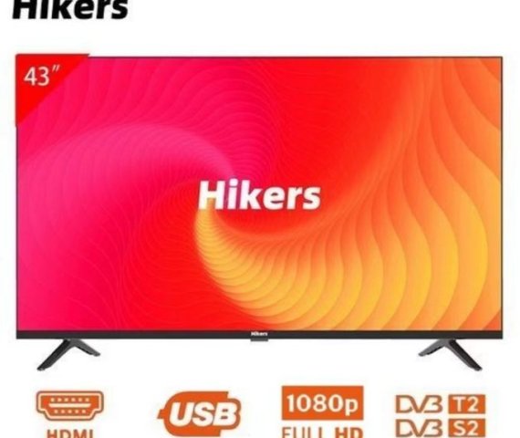 Hikers 43” FHD LED TV – Frameless Design – HDMI & USB – Black