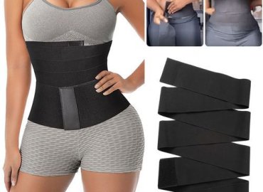 JMA Black 6m Tummy Belly Wrap Waist Trainer