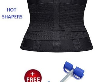 JMA Black Hot Body Shaper Waist Trainers with Complimentary Tummy Trimmer