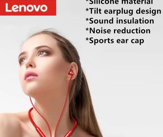 Lenovo HE05 Bluetooth 5.0 Magnetic Earphones – Red