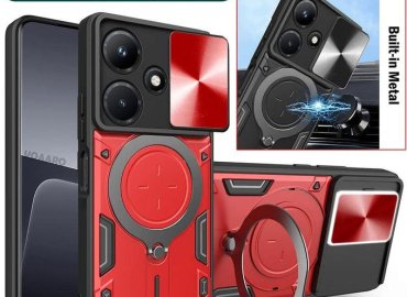 Magnetic Ring Stand Armor Cover Slide Lens Case for Infinix Hot 30i, Hot 40 Pro 4G, 40i, Note 30i, and Zero 30 5G