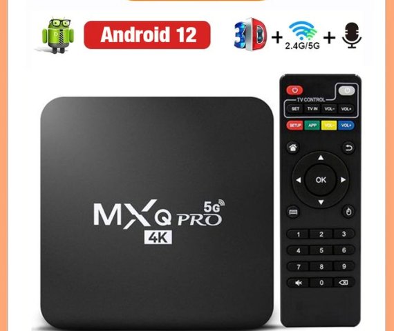 MXQ Pro Android 12 TV Box – 1GB RAM, 8GB Storage, 4K Resolution, Dual Band WiFi (2.4G/5.8G)