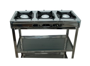 NASCO Silver 3-Burner Gas Stove, Model NASGS-K332FS