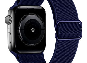Navy Blue Scrunchie Strap for Apple Watch Band – 44mm, 40mm, 38mm, 42mm, 49mm, Elastic Nylon Bracelet for iWatch Series 3, 5, 6, SE, 7, Ultra, 8, 45mm, 41mm SHA