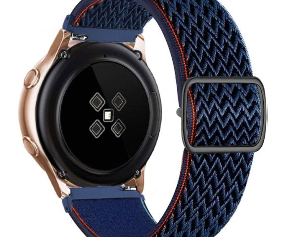 Navy Blue Watchband for Samsung Galaxy Watch 4 Classic, Active 2/3 (46mm, 42mm), Gear S3, and Huawei GT 2 Pro/2E