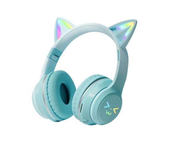 New Wireless RGB Cat Ear Headphones for Girls and Kids – Stereo Gaming Headset with Microphone